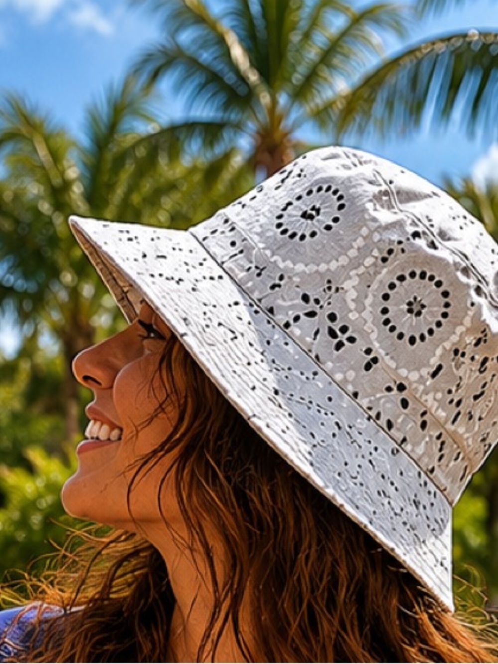 Light Blue  Paisley Bucket Hat